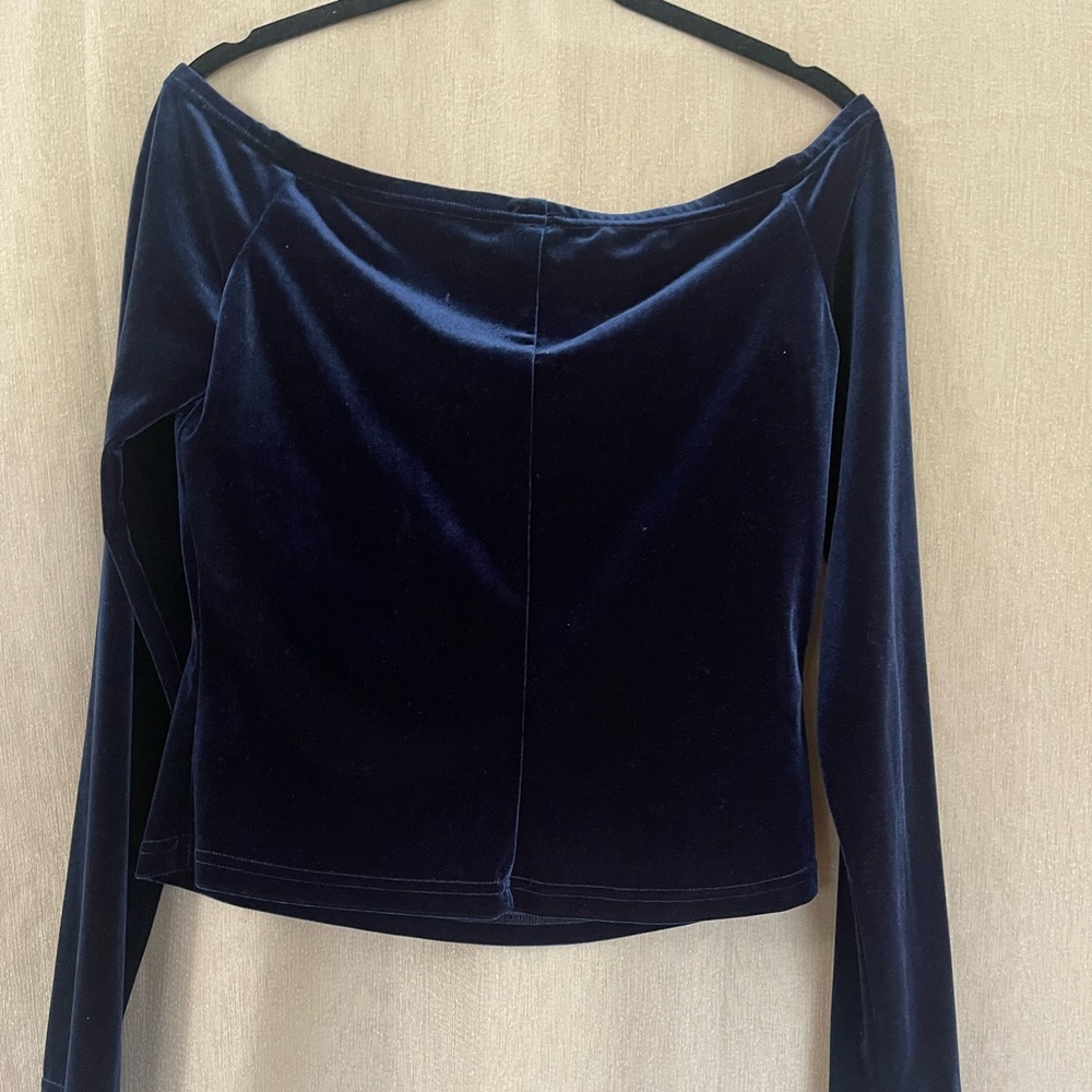 VTG Scott McClintock Blue Velvet top SZ L